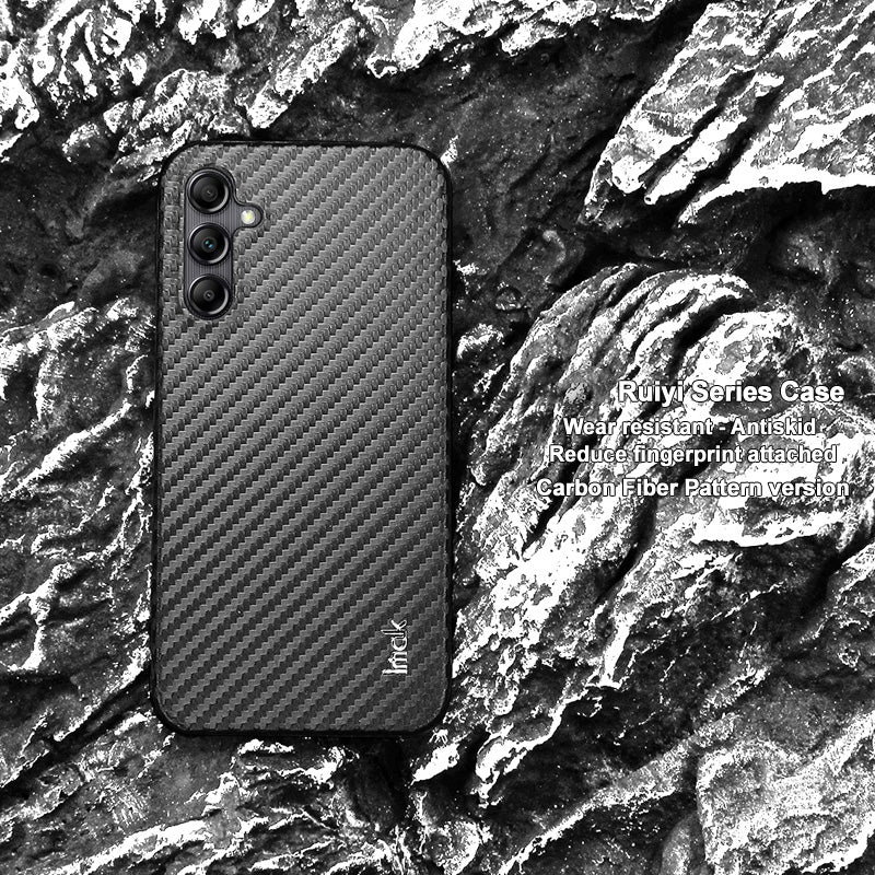 IMAK Ruiyi Series for Samsung Galaxy A14 4G / 5G Back Phone Case PU Leather Coated PC Carbon Fiber Texture Slim Cover IMAK Ruiyi Series for Samsung Galaxy A14 4G / 5G Back Phone Case PU Leather Coated PC Carbon Fiber Texture Slim Cover